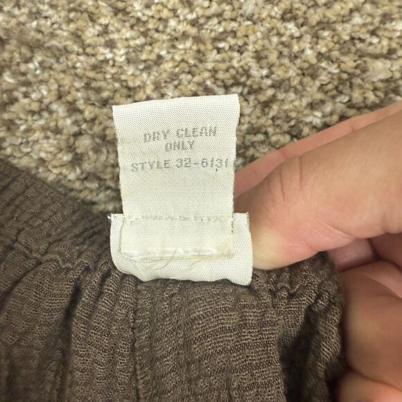 J. Jill Linen /Rayon 2 Pce Set Jacket & Pants in M 10 Brown Seersucker Lagenlook - Picture 14 of 16